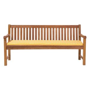 Zahradní lavice dřevěná 180 cm se žlutým polštářem