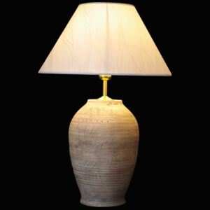 Keramická lampa N405, Natur - Lampa se stínidlem-zlaté doplňky