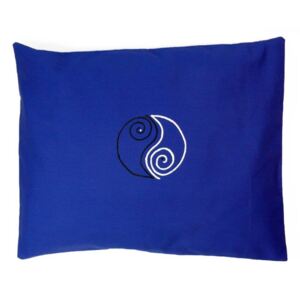 S radostí - vlastní výroba Pohankový polštář Jin Jang - modrý Velikost: 35 x 40 cm