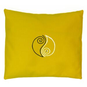 S radostí - vlastní výroba Pohankový polštář Jin Jang - žlutý Velikost: 35 x 40 cm