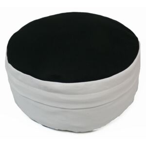 S radostí - vlastní výroba Stylový pohankový sedák černo-bílý Velikost: ∅30 x v35 cm