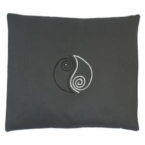 S radostí - vlastní výroba Pohankový polštář Jin Jang - šedý Velikost: 50 x 65 cm