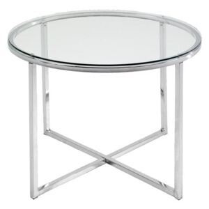 Konferenční stolek Claire 55 cm, kulatý, sklo