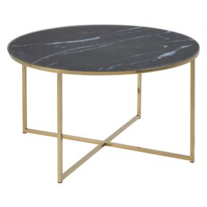 Design Scandinavia Konferenční stolek Alisma, 80 cm, černá / zlatá