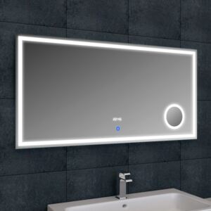 Eurosanit Lumi - zrcadlo s LED osvětlením, lupou, hodinami Rozměr: 120×60 cm
