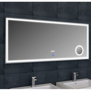 Eurosanit Lumi - zrcadlo s LED osvětlením, lupou, hodinami Rozměr: 140×60 cm