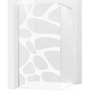 Koupelnová pevná zástěna MEXEN KIOTO WHITE 70 cm - čiré/mat VZOR 1