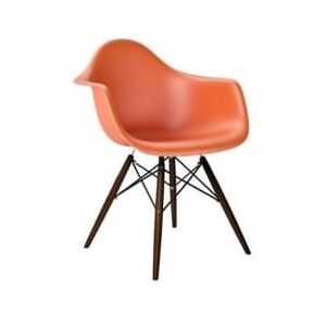 Designová židle DAW, oranžová (Tmavý buk)