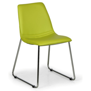 Kožená konferenční židle SPRING, zelená, 4 ks
