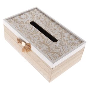 Dřevěná krabička na kapesníky Mandala, 20 x 11,5 x 9 cm