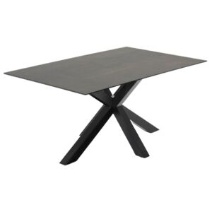 Černý porcelánový jídelní stůl LaForma Arya 160 x 90 cm s kovovou podnoží