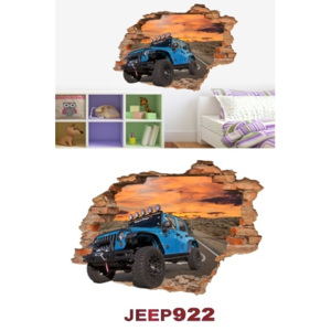 3D samolepka na zeď jeep 12