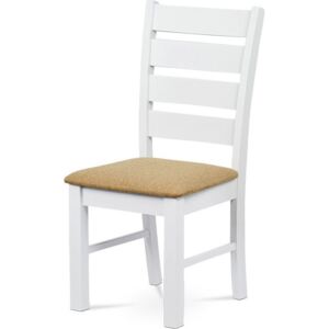 Autronic Jídelní židle barva bílá / potah pískový WDC-181 WT