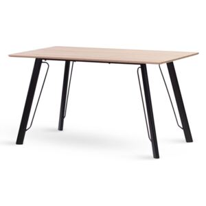 Stůl s kovovou podnoží ATLANTA Rozměr: 140x80cm, Odstín: Dub, Podnož: Černá