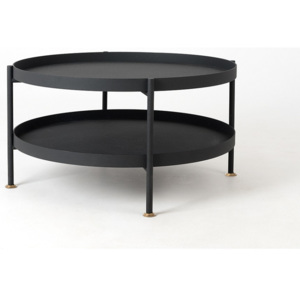 Černý konferenční stolek Custom Form Hanna, ⌀ 80 cm