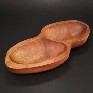 AMADEA Dřevěná miska ve tvaru burákového oříšku, masivní dřevo mahagon, 28x13x4,5 cm