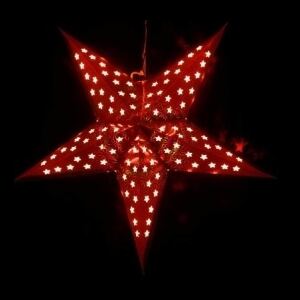 LED dekorace vánoční hvězda papírová červená 60 cm