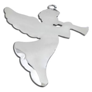 Anděl závěsný SuArt - lesklá stříbrná ocel 16 cm