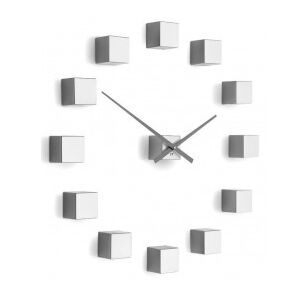 Designové nástěnné nalepovací hodiny Future Time FT3000SI Cubic silver