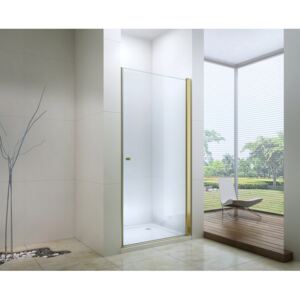MEXEN PRETORIA sprchové dveře 90x190 cm 6mm, zlatá-čiré 852-090-000-50-00 - MEXEN