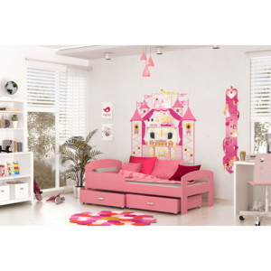 Dětská postel BAJKA, color, 180x80, růžový
