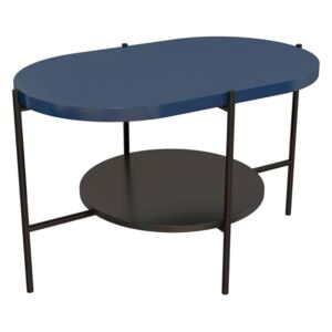 Modrý konferenční stolek Skandica Arena s černou podnoží 80 x 50 cm