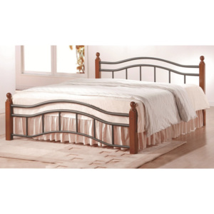 Manželská postel 160x200 cm v klasickém stylu s roštem KN368