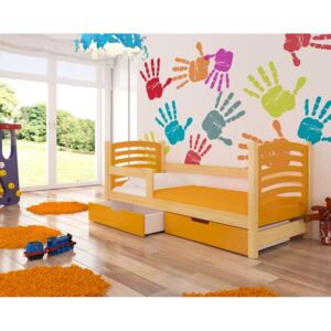 ADRK Dětská postel CAMINO Provedení: Oranžová/borovice