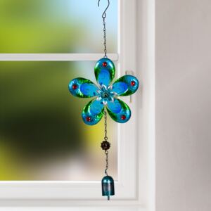 Magnet 3Pagen Kovová závěsná dekorace Květy modrá