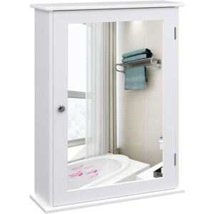 VASAGLE Koupelnová zrcadlová skříňka bílá 41x60 cm