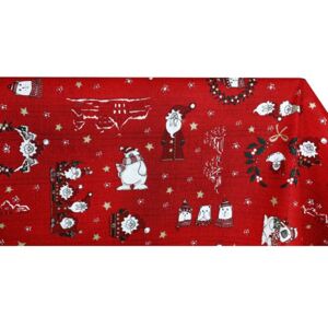 Vánoční ubrus Medvídek červený 90x90 cm Made in Italy Rudá 90 x 90 cm