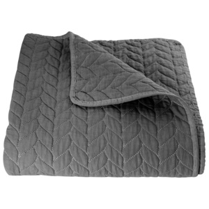 Tmavě šedý přehoz na dvoulůžkové postele Quilt 186 - 230*260 cm Clayre & Eef