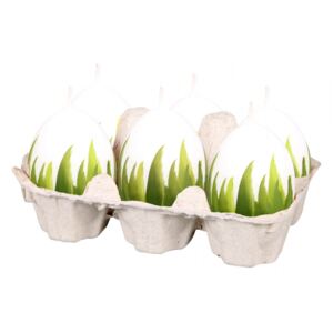 Nohelgarden Svíčka velikonoční TRÁVA matná malované vejce d4,5x6,5cm