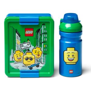 BonamiSet zeleno-modrého svačinového boxu a lahve na pití LEGO® Iconic