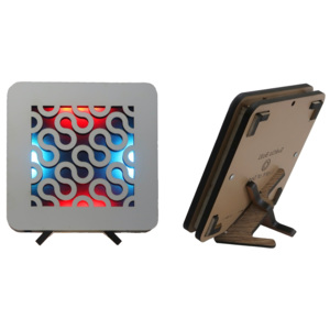 Stolní lampička Wave D-71 Typ a rozměr: dekorační na stůl i na stěnu 17x17cm, Barva dekoračního světla: světlemodrá + červená