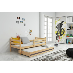 Dětská postel RAFAL 2 + matrace + rošt ZDARMA, 80x190 cm, borovice, grafit