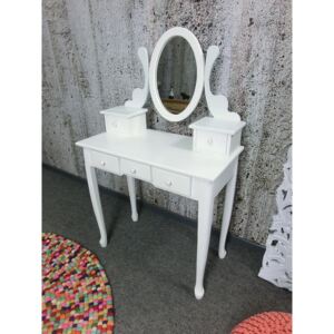 (2635) BEAUTY bílý kosmetický stolek se zrcadlem