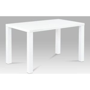 Jídelní stůl AT-3006 WT - 120x80x76 cm, vysoký lesk bílý-SKLADEM