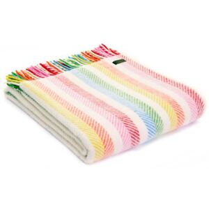 Vlněná deka Stripe Rainbow 183 x 150 cm Tweedmill