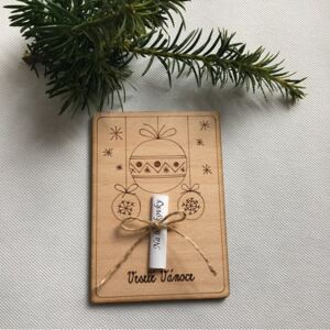 Vánoční dřevěné přání na bankovky-motiv 4