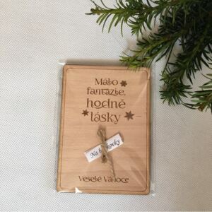Vánoční dřevěné přání na bankovky-motiv 2
