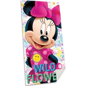 EUROSWAN Osuška Minnie Mouse / ručník Minnie Mouse Wild Flower 70x140 bavlna
