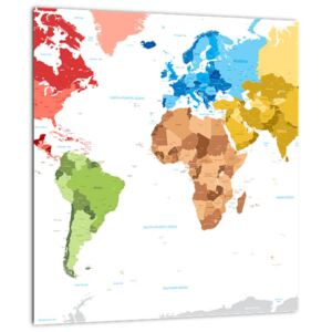 Obraz - Mapa světa (30x30 cm)