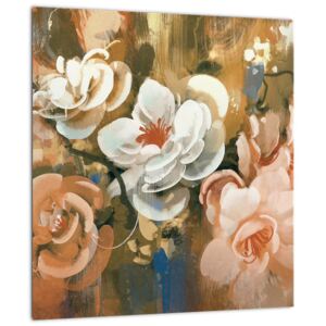Obraz - Malovaná kytice květin (30x30 cm)