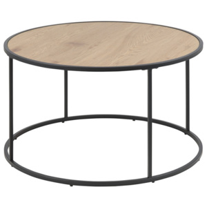 Konferenční stolek kulatý Seashell, 80 cm, dub - Design Scandinavia