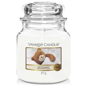 Yankee Candle - vonná svíčka Soft Blanket (Jemná přikrývka) 411g (Zabalte se do sladkých snů s nejněžnější ukolébavkou čistých citrusů, luxusní vanilky a hřejivé ambry. Tato vůně je opravdu nádherná, nevtíravá, něžná a krémová.)