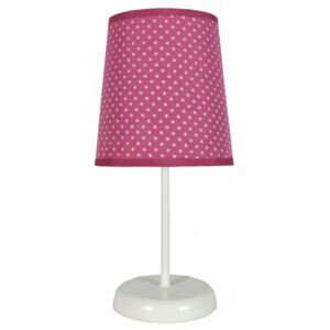 Dětská stolní lampička GABRIELE, růžová, puntíky