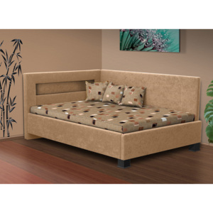 Nabytekmorava Čalouněná postel s úložným prostorem Mia Robin 160 matrace: matrace sendvičová 16 cm, Barva postele: béžová, Úložný prostor: bez úložného prostoru