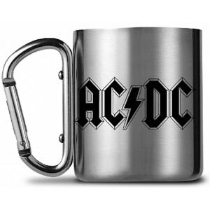 Kovový nerezový hrnek s karabinou AC/DC: Logo (objem 240 ml)