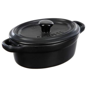 Keramická černá nádoba na pečení, 8,5x14x5 cm
